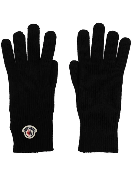 Мужские перчатки Moncler с логотипом, черные