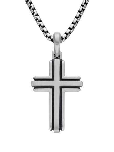 Подвеска David Yurman Deco Cross, серебряная