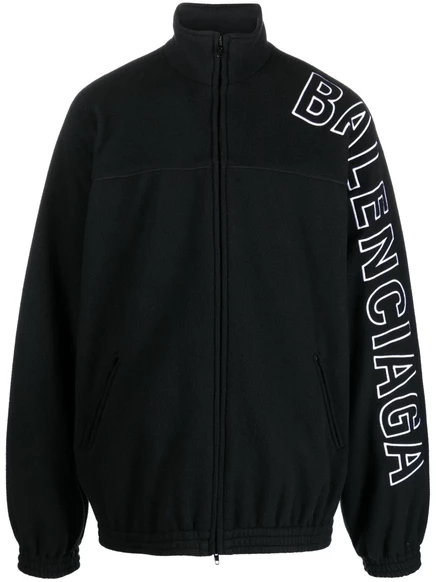 Мужская тренировочная куртка Balenciaga Outline на молнии, черная