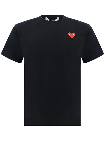 Унисекс-футболка COMME des GARÇONS PLAY с нашивкой, черная