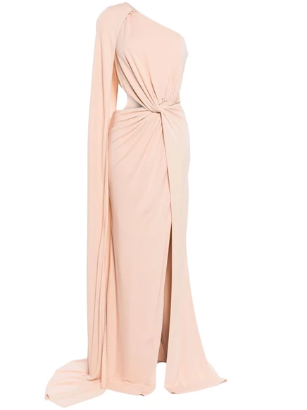 Женское платье на одно плечо Elie Saab, коричневое