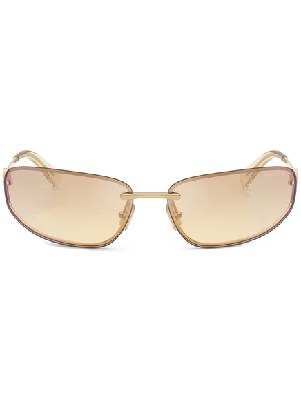 Солнцезащитные очки в круглой оправе Miu Miu Eyewear gold