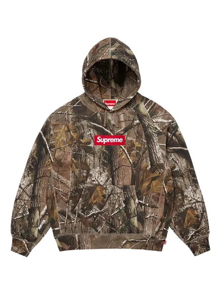 Мужская худи Supreme Box-logo, коричневый камуфляж