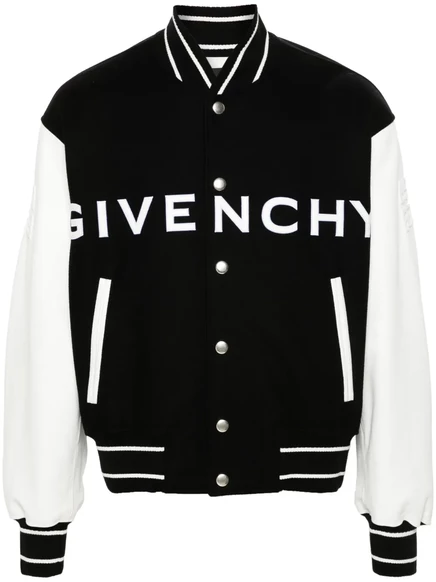 Мужская бомбер-куртка Givenchy с тиснёным логотипом, черная