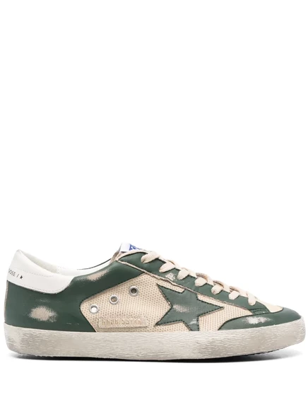 Кроссовки Golden Goose Super-Star с сетчатыми вставками neutrals
