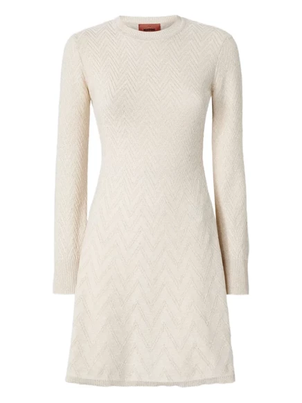 Женское мини-платье Missoni с длинными рукавами, бежевое