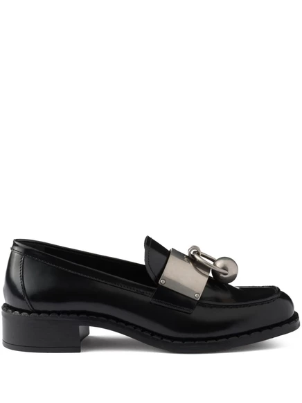 Мокасины из матовой кожи Prada black