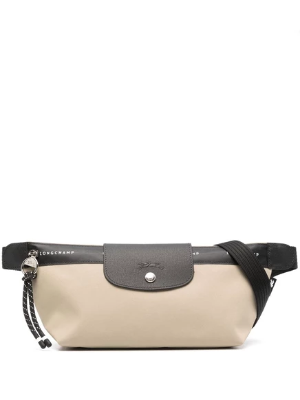 Женская сумка на пояс Longchamp Le Pliage Energy большая, бежево-черная