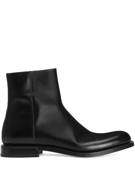 Кожаные ботильоны Dolce & Gabbana на молнии black