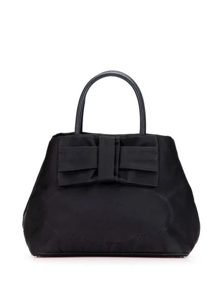 Сумка-бант с логотипом Tessuto Canapa, бывшая в употреблении у Prada 2013-2025 black