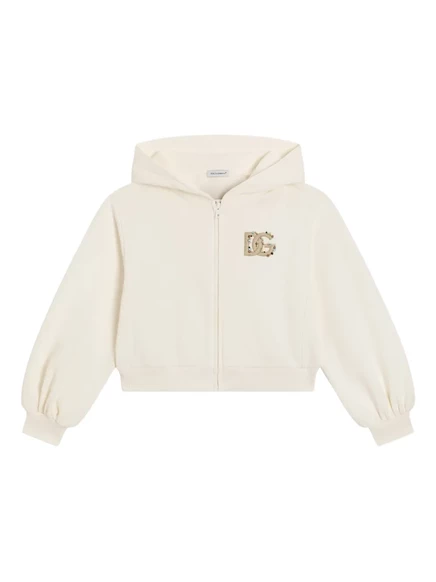 Детская худи Dolce & Gabbana Kids с вышивкой, белая