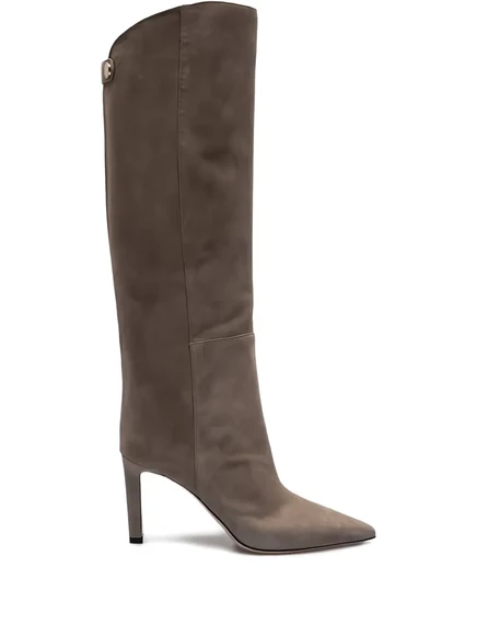 Сапоги до колена с острым носком Jimmy Choo 85 мм Alizze neutrals