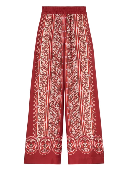 Брюки палаццо из двойного шелка La DoubleJ red