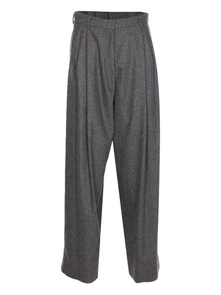 Сшитые на заказ шерстяные брюки Max Mara с плиссировкой спереди grey