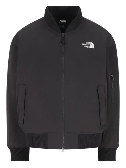 Бомбер The North Face на молнии с ребристой отделкой, черный