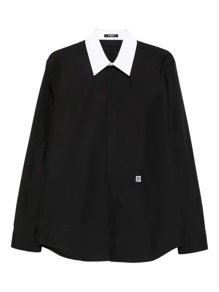 Рубашка Balmain с контрастным воротником black