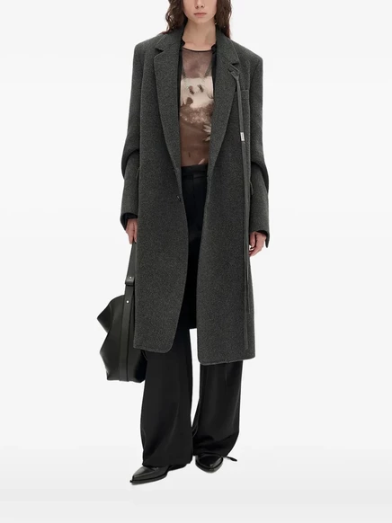 Женское однобортное пальто Ann Demeulemeester, серое