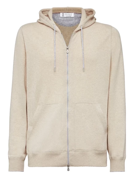 Мужское худи Brunello Cucinelli из кашемира, бежевое