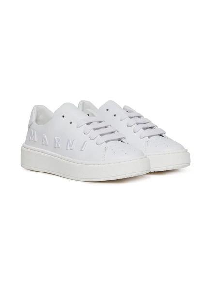 Кроссовки с вышитым логотипом Marni Kids  white