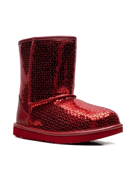 Ботинки для мальчиков UGG Kids Classic II Gel Hearts, красные