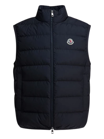 Жилет с подкладкой Moncler, застегивающийся на молнию blue