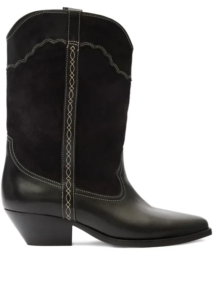 Замшевые сапоги ISABEL MARANT x Duerto, сшитые вставками из замши black