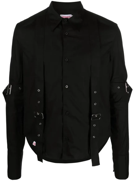 Унисекс рубашка Charles Jeffrey Loverboy хлопковая, черная
