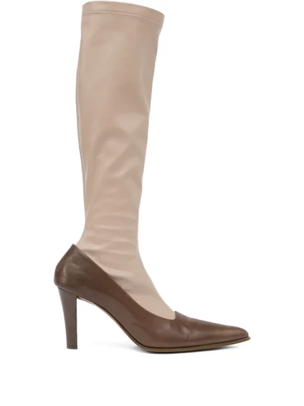 Сапоги MM6 Maison Margiela кожаные, бежево-коричневые