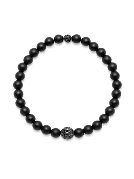 Мужской браслет Nialaya Jewelry Matte Onyx, черный