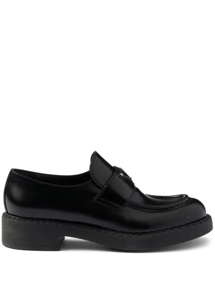 Шоколадные мокасины Prada 50 мм black