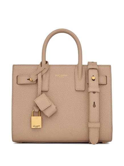 Женская сумка-тоут Saint Laurent Sac De Jour, бежевая