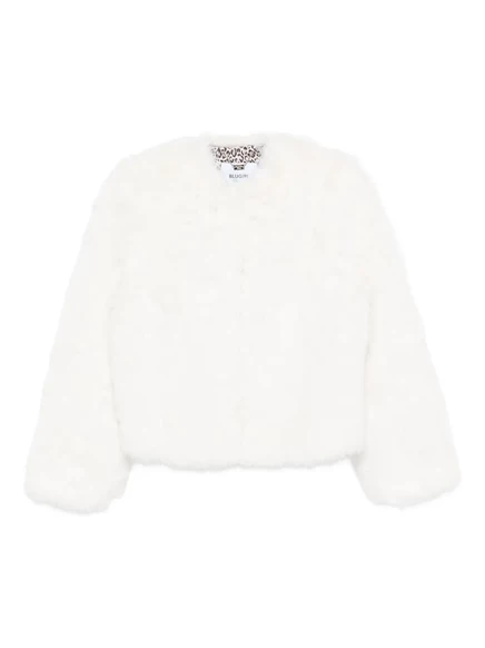 Куртка из искусственного меха Blugirl с круглым вырезом горловины white