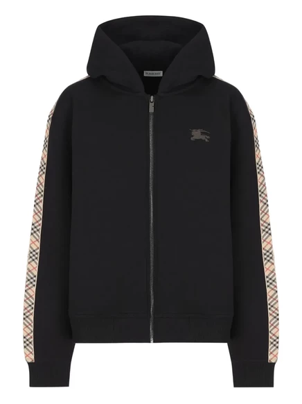 Детское худи Burberry Kids с вышивкой, черное