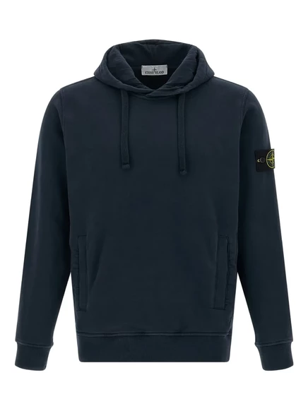 Мужское худи Stone Island с нашивкой логотипа, синее
