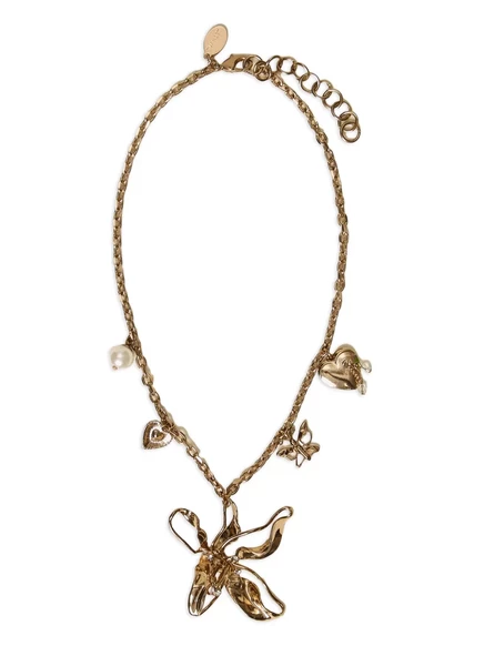 Женское ожерелье Twinset с цветочным подвесом, золотистое