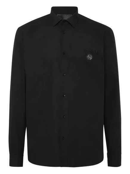 Мужская рубашка Philipp Plein с логотипом, черная