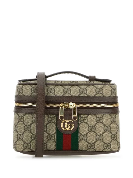 Женская сумка-тоут Gucci mini Ophidia на молнии, светло-коричневая