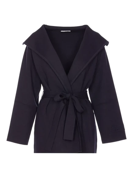 Пальто Max Mara с поясом blue