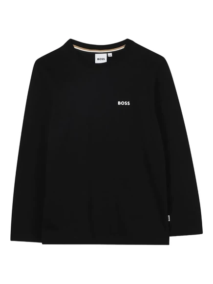 Футболка для мальчиков Boss Kidswear с логотипом, чёрная