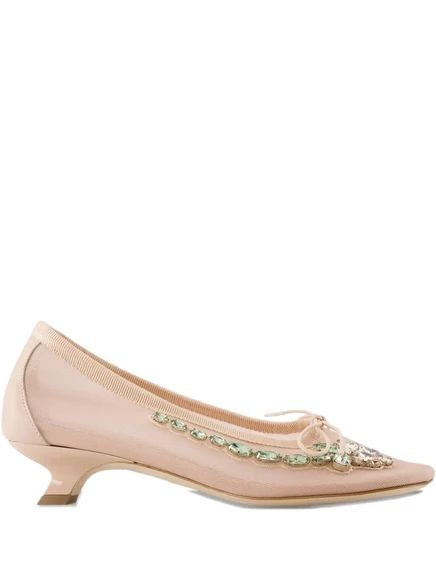 Женские туфли Simone Rocha с кристаллами, бежевые