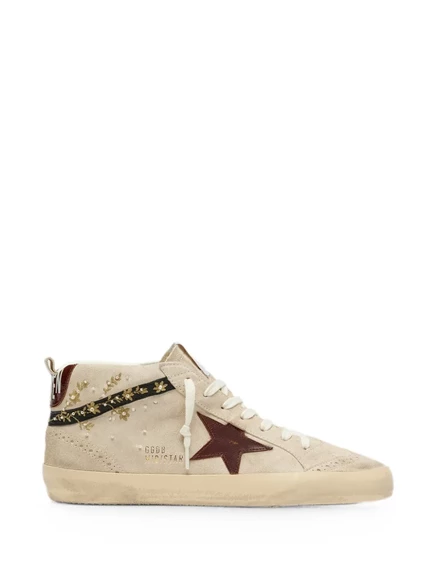 Женские высокие кроссовки Golden Goose Mid Star, жемчужные