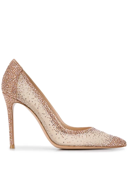 Туфли-лодочки Gianvito Rossi Rania 105 мм со стразами pink