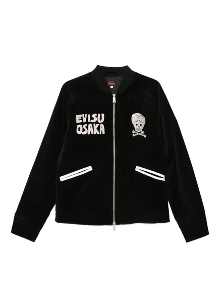 Мужской бомбер Evisu с вышивкой, черный