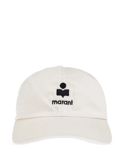 Унисекс бейсболка Marant с вышитым логотипом, слоновая кость