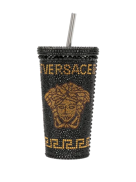 Дорожная чашка Versace Home, украшенная кристаллами в виде медузы black