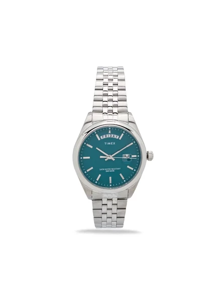 Мужские часы Timex Legacy Day and Date 41 мм, стальной корпус, кварцевые, синие