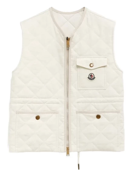 Женский стёганый жилет Moncler Vigny, кремовый
