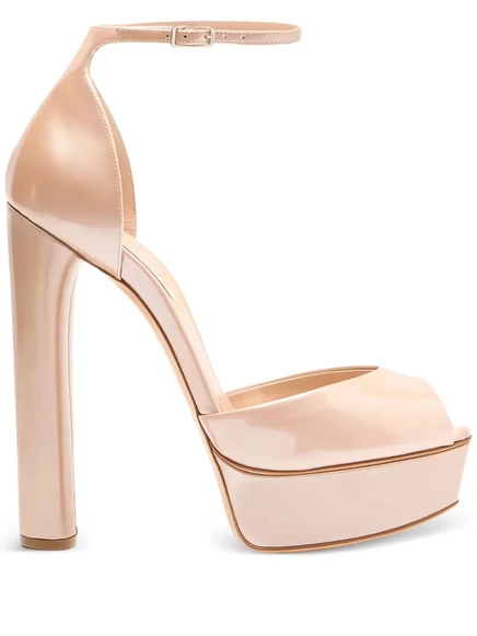 Босоножки Casadei Flora на платформе 140 мм  neutrals