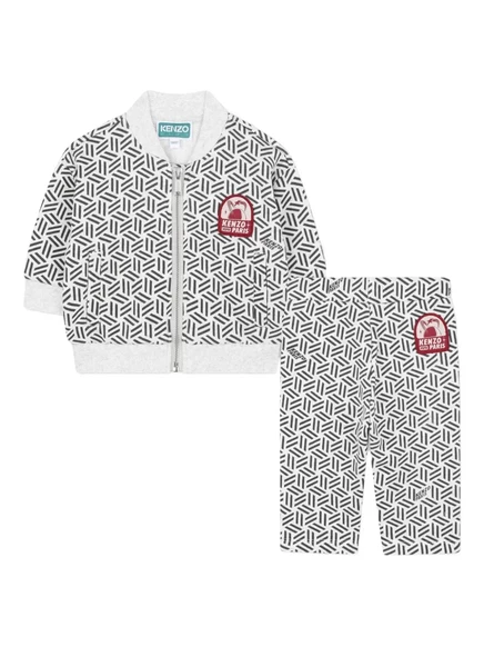 Детский костюм Kenzo Kids с геометрическим принтом, белый