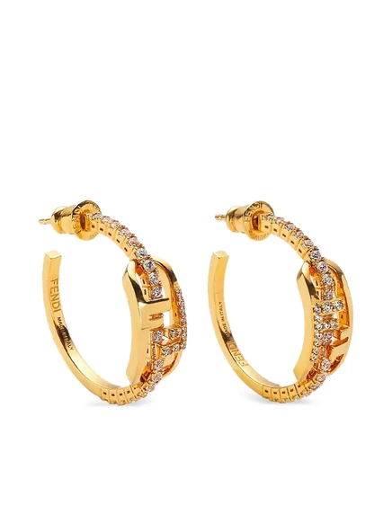 Женские серьги Fendi с кристаллами, золотистые